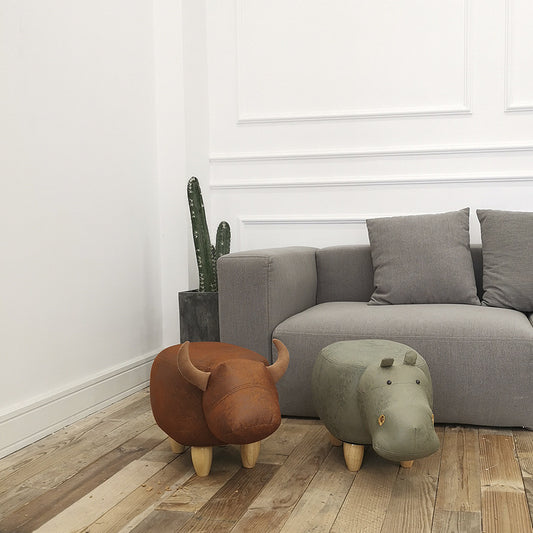 Creative Calf Cartoon Animal Stool At The Door Of Household